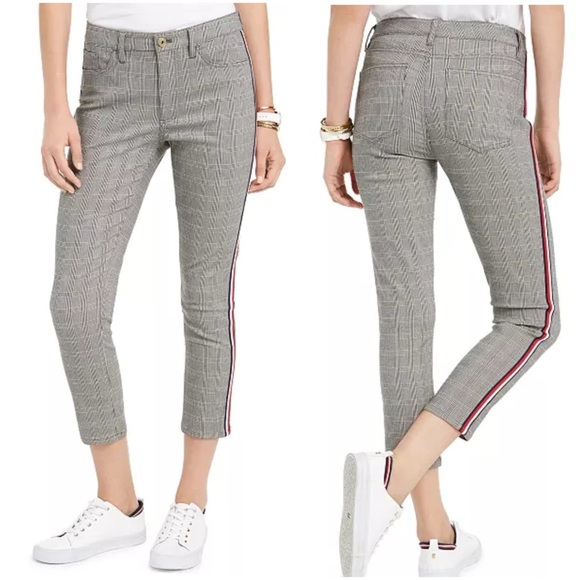 Tommy Hilfiger Tribeca skinny multicolor plaid pants - Picture 1 of 13